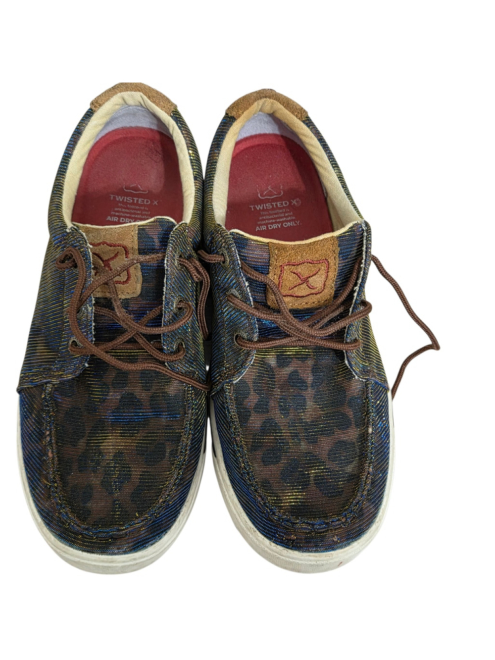 Women's Twisted X Sneakers Size 7 Blue Brown Leopard Print